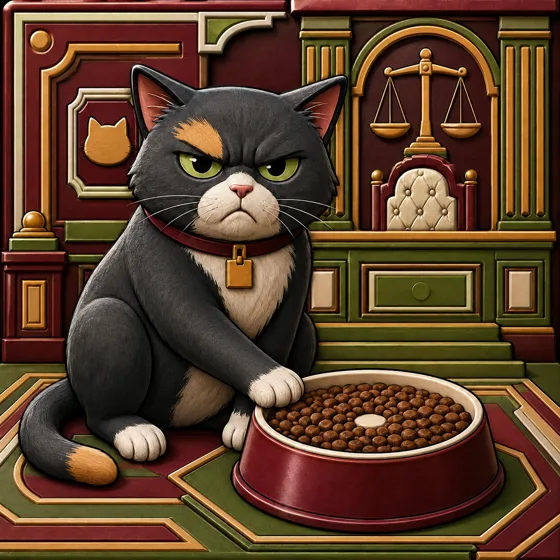 The Plaintiff, a permanently offended calico court cat